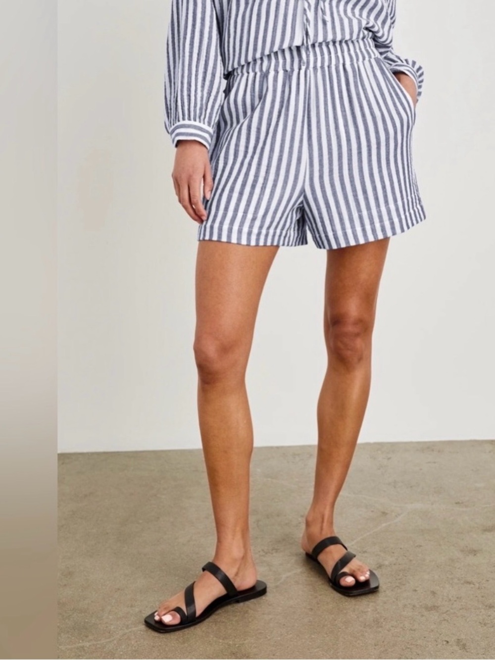 Rails Leighton Striped Navy and White Elastic-Waist Women’s Shorts